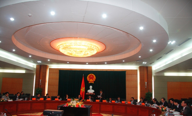 Quang cảnh Hội nghị giữa Đảng ủy Khối doanh nghiệp Trung ương và Thành ủy Hải Phòng