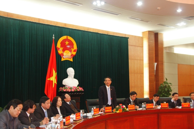 Đồng chí Trương Quang Nghĩa, Ủy viên Trung ương Đảng, Bí thư Đảng ủy Khối Doanh nghiệp Trung ương phát biểu chỉ đạo Hội nghị