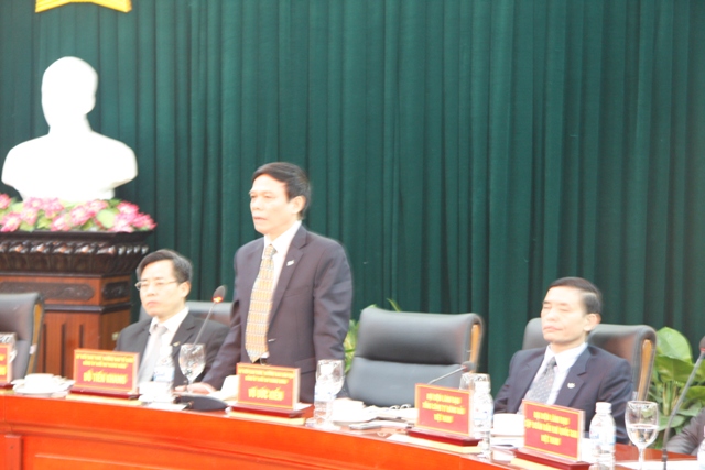 Đồng chí Đỗ Tiến Khang, Trưởng ban tổ chức Đảng ủy Khối doanh nghiệp Trung ương phát biểu ý kiến
