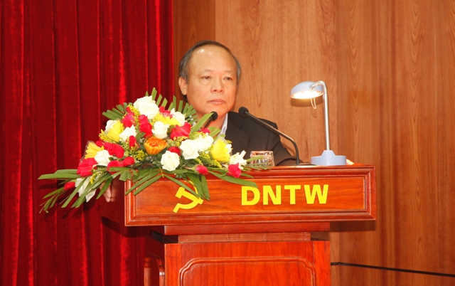 Đồng chí Đỗ Trọng Hậu, Tổng Giám đốc Tập đoàn Dầu khí Quốc gia Việt Nam phát biểu tại Hội nghị