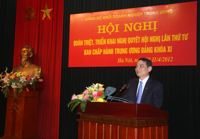 Đồng chí Trương Quang Nghĩa, Ủy viên TW Đảng, Bí thư Đảng ủy Khối DNTW quán triệt Nghị quyết Trung ương 4 