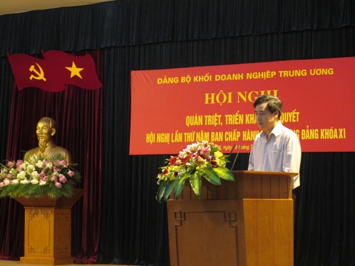 Đồng chí Nguyễn Quang Dương, Phó Bí thư Đảng ủy Khối doanh nghiệp Trung ương kết luận Hội nghị
