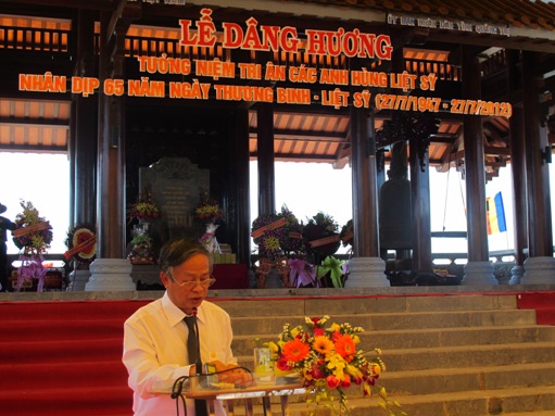 đồng chí Nguyễn Quang Dũng - Bí thư Đảng ủy, Tổng Giám đốc VDB phát biểu tại buổi lễ