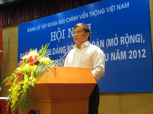 Đồng chí Phạm Long Trận - Bí thư Đảng ủy, Chủ tịch HĐTV VNPT phát biểu kết luận Hội nghị