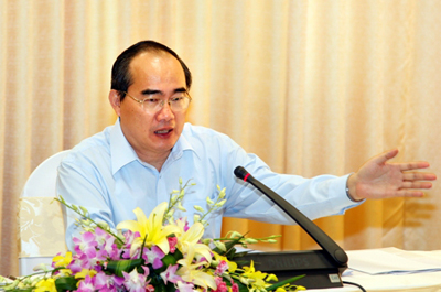 Phó Thủ tướng Nguyễn Thiện Nhân yêu cầu Bộ Khoa học và Công nghệ cùng Bộ Giáo dục và Đào tạo phối hợp chặt chẽ, tránh đào tạo trùng lặp, lãng phí trong lĩnh vực năng lượng nguyên tử - Ảnh: VGP/Từ Lương