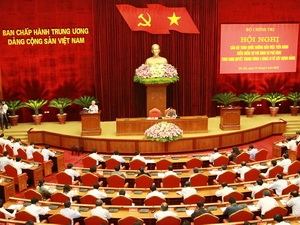Tổng Bí thư Nguyễn Phú Trọng chủ trì Hội nghị. (Ảnh: Doãn Tấn/TTXVN)