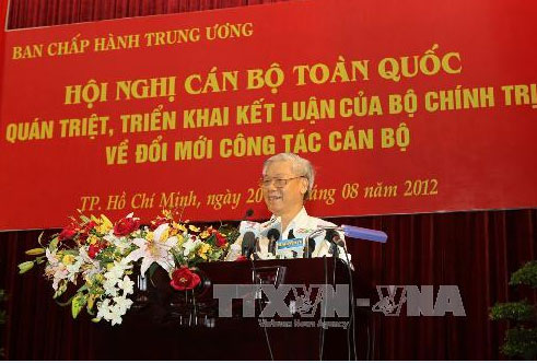 Tổng Bí thư Nguyễn Phú Trọng phát biểu tại Hội nghị. Ảnh : Trí Dũng – TTXVN
