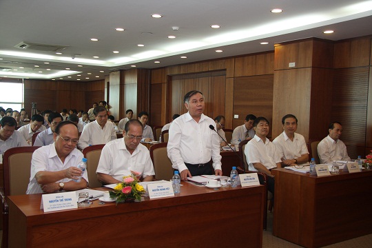Đồng chí Nguyễn Văn Sửu, Phó Chủ nhiệm Ủy ban Kiểm tra Trung ương Đảng phát biểu ý kiến tại buổi làm việc