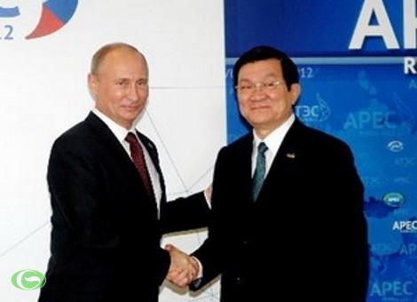 Chủ tịch nước Trương Tấn Sang và Tổng thống Nga V. Putin tại Hội nghị APEC 20