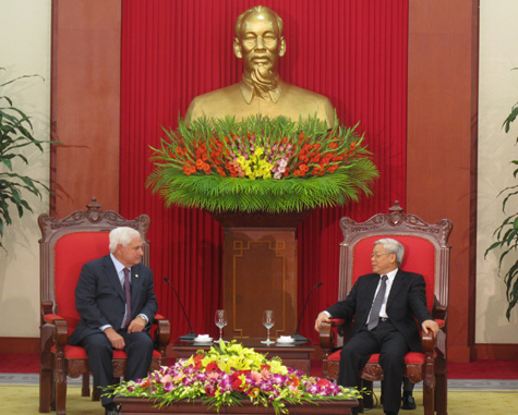 Tổng Bí thư Nguyễn Phú Trọng tiếp thân mật Tổng thống Panama Martinelli