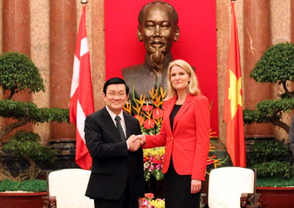 Chủ tịch nước Trương Tấn Sang và Thủ tướng Đan Mạch Helle Thorning Schmidt.