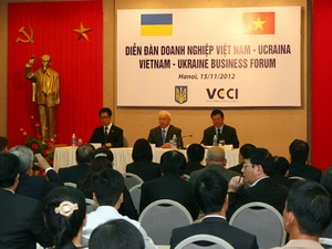 Diễn đàn Doanh nghiệp Việt Nam-Ukraine. (Ảnh: Trọng Đức/TTXVN)