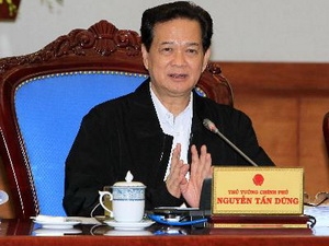 Thủ tướng Nguyễn Tấn Dũng phát biểu kết luận phiên họp.