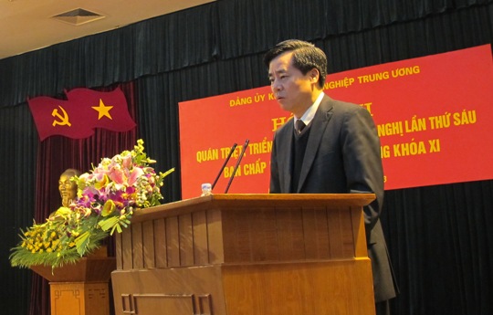 Đồng chí Nguyễn Quang Dương - Phó Bí thư Đảng ủy Khối phát biểu khai mạc Hội nghị