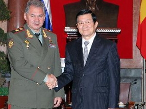 Chủ tịch nước Trương Tấn Sang tiếp Đại tướng Sergei Shoigu.