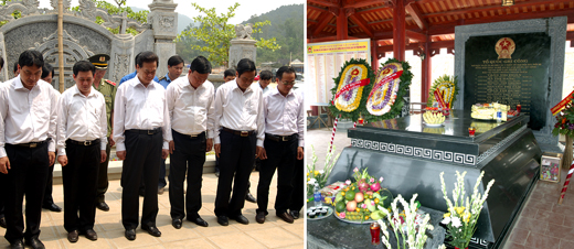 Thủ tướng Nguyễn Tấn Dũng và Đoàn công tác tới dâng hương tưởng niệm tại Khu di tích lịch sử Truông Bồn