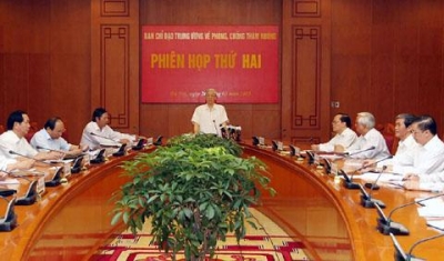 Tổng Bí thư Nguyễn Phú Trọng phát biểu ý kiến tại phiên họp. Ảnh: TRÍ DŨNG (TTXVN)
