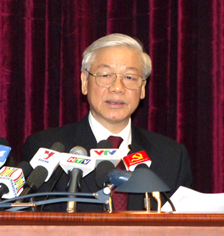 Tổng Bí thư Nguyễn Phú Trọng phát biểu khai mạc Hội nghị Trung ương 7 (khoá XI)