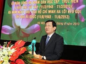 Chủ tịch nước Trương Tấn Sang phát biểu tại lễ kỷ niệm.