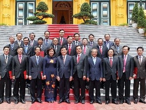 Chủ tịch nước Trương Tấn Sang với các Đại sứ mới được bổ nhiệm.