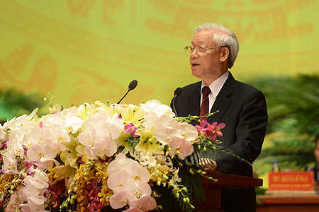Tổng Bí thư Nguyễn Phú Trọng phát biểu tại Đại hội