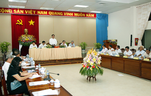 Thủ tướng Nguyễn Tấn Dũng đã làm việc với lãnh đạo 3 tỉnh An Giang, Kiên Giang và Đồng Tháp