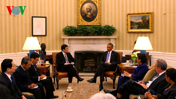 Chủ tịch nước Trương Tấn Sang hội đàm với Tổng thống Obama