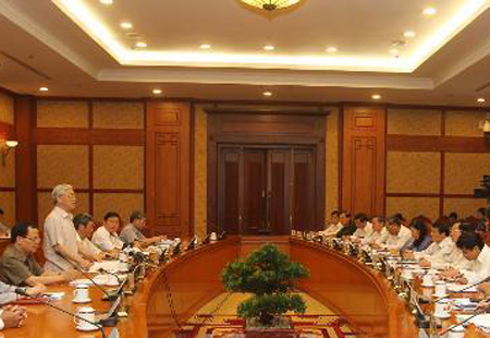 Tổng Bí thư Nguyễn Phú Trọng phát biểu tại buổi làm việc của Ban Bí thư Trung ương Đảng với Ban Thường vụ Tỉnh ủy Lai Châu, ngày 27/8.