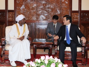 Chủ tịch nước Trương Tấn Sang tiếp Đại sứ Cộng hòa Sudan.