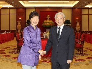 Tổng Bỉ thư Nguyễn Phú Trọng tiếp Tổng thống Hàn Quốc Park Geun- Hye