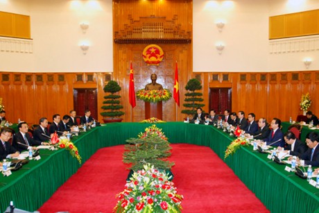 Thủ tướng Nguyễn Tấn Dũng hội đàm với Thủ tướng Trung Quốc Lý Khắc Cường.