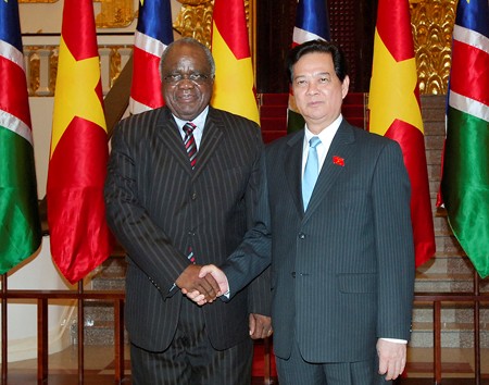 Thủ tướng Nguyễn Tấn Dũng hội kiến Tổng thống nước Cộng hòa Namibia Hifikepunye Pohamba. Ảnh: VGP/Nhật Bắc