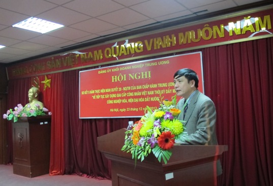 Đồng chí Bùi Văn Cường - Bí thư Đảng ủy Khối doanh nghiệp Trung ương phát biểu Kết luận tại Hội nghị