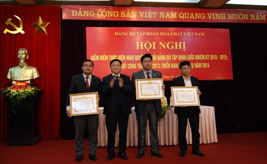 Đảng ủy Tập đoàn đã trao tặng Giấy khen cho các tổ chức đảng đạt tiêu chuẩn trong sạch vững mạnh năm 2013