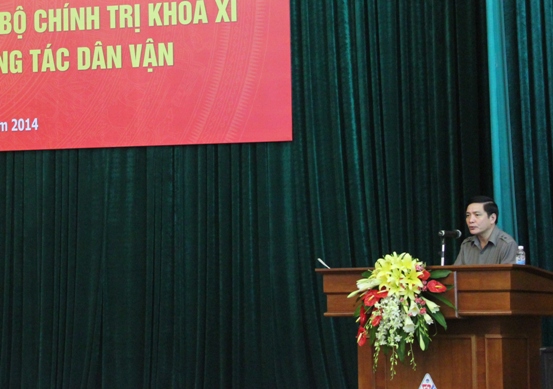 Đồng chí Bùi Văn Cường – Bí thư Đảng ủy Khối doanh nghiệp Trung ương phát biểu tại lớp tập huấn