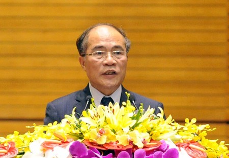 Chủ tịch Quốc hội Nguyễn Sinh Hùng phát biểu khai mạc kỳ họp thứ 7, Quốc hội khóa XIII
