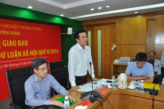 Đồng chí Trần Thanh Khê - Ủy viên Ban Thường vụ, Trưởng ban Tuyên giáo phát biểu tại Hội nghị