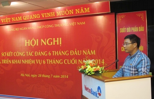 Bí thư Đảng ủy, Chủ tịch HĐQT VietinBank Nguyễn Văn Thắng phát biểu khai mạc hội nghị