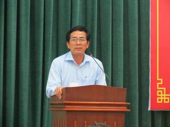 Đồng chí Trần Thanh Khê - Ủy viên BTV, Trưởng ban Tuyên giáo Đảng ủy Khối Doanh nghiệp TW phát biểu tại Hội nghị