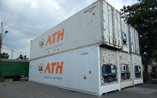 Container chuyên dùng chở hàng đông lạnh.