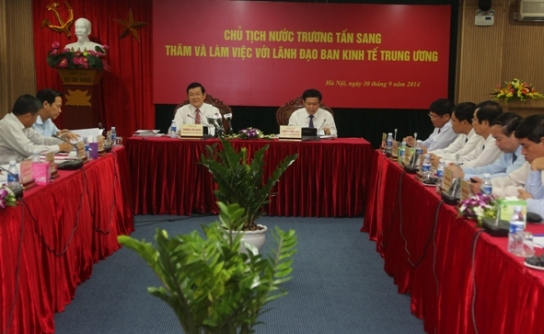 Chủ tịch nước Trương Tấn Sang phát biểu tại buổi làm việc