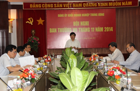 Đồng chí Bùi Văn Cường - Bí thư Đảng ủy Khối DNTW phát biểu kết luận Hội nghị
