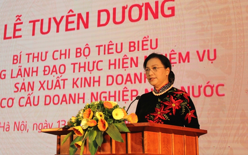 Đồng chí Nguyễn Thị Kim Ngân, Ủy viên Bộ Chính trị, Phó Chủ tịch Quốc hội phát biểu tại Lễ Tuyên dương.
