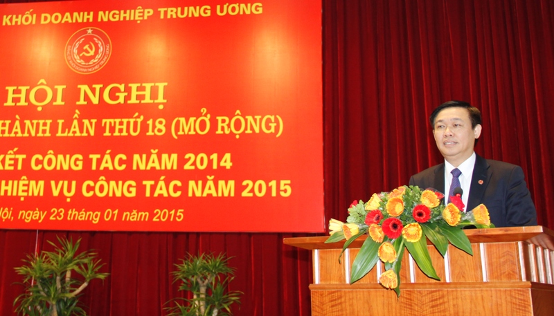 Đồng chí Vương Đình Huệ, Ủy viên Trung ương Đảng, Trưởng Ban Kinh tế Trung ương phát biểu chỉ đạo tại Hội nghị.