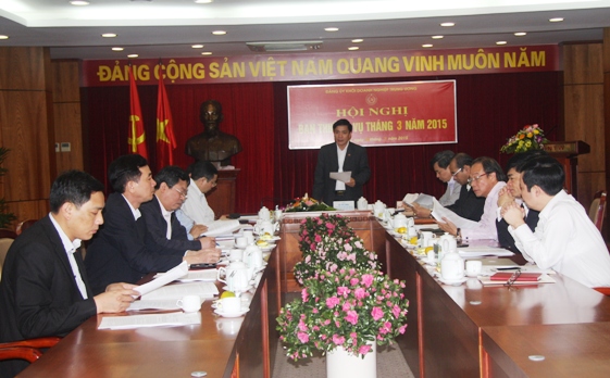 Đồng chí Bùi Văn Cường, Ủy viên dự khuyết Trung ương Đảng, Bí thư Đảng ủy Khối chủ trì Hội nghị