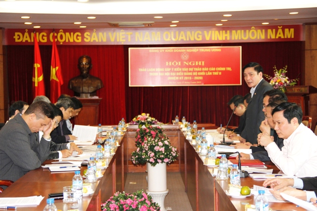 Đồng chí Bùi Văn Cường, Ủy viên dự khuyết Trung ương Đảng, Bí thư Đảng ủy Khối phát biểu khai mạc Hội nghị .