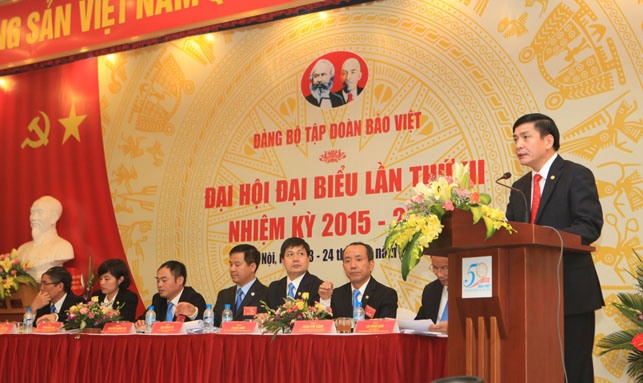 Đồng chí Bùi Văn Cường - Bí thư Đảng ủy Khối DNTW phát biểu chỉ đạo tại Đại hội