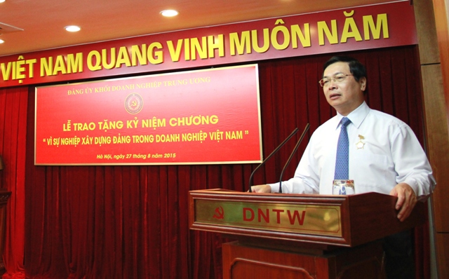 Đồng chí Vũ Huy Hoàng, Bộ trưởng Bộ Công Thương phát biểu tại buổi Lễ.