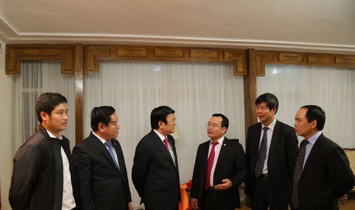 Chủ tịch HĐTV PVN Nguyễn Quốc Khánh báo cáo với Chủ tịch nước Trương Tấn Sang về hoạt động thăm dò tại Iran