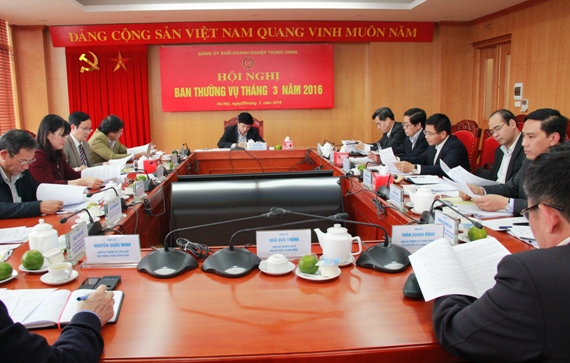 Đồng chí Bùi Văn Cường - Ủy viên Trung ương Đảng, Bí thư Đảng ủy Khối DNTW chủ trì Hội nghị